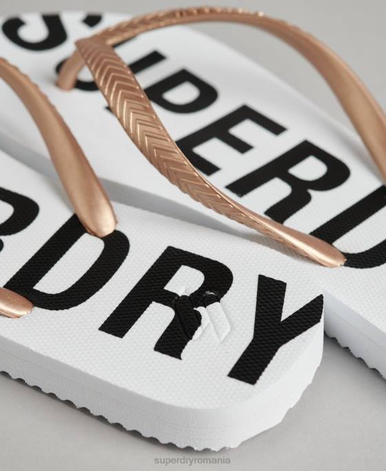 Superdry cod esențial șlapi pantofi alb femei JX0Z4393