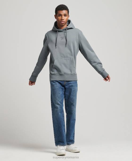 Superdry cod garment dye loose hoodie îmbrăcăminte negru bărbați JX0Z6007