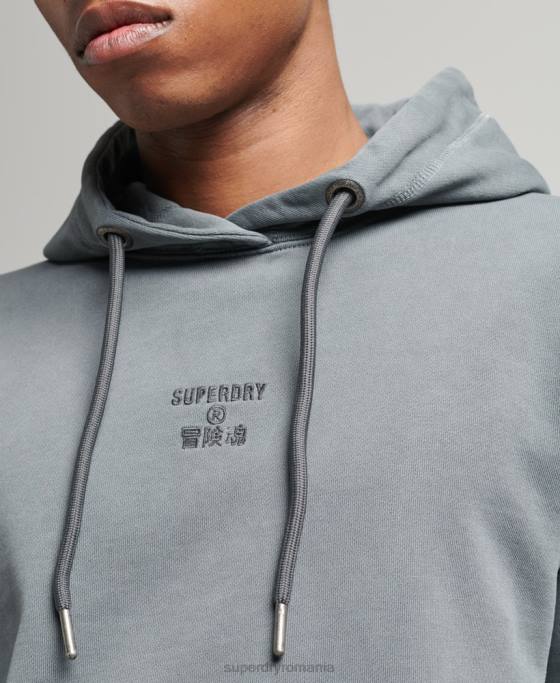 Superdry cod garment dye loose hoodie îmbrăcăminte negru bărbați JX0Z6007