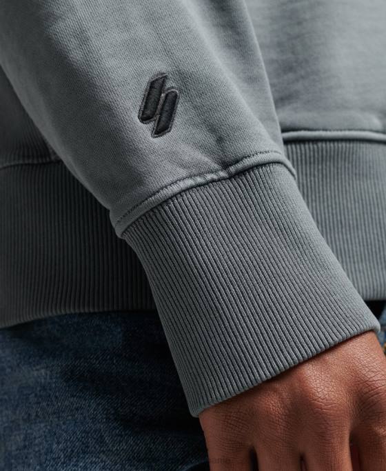 Superdry cod garment dye loose hoodie îmbrăcăminte negru bărbați JX0Z6007