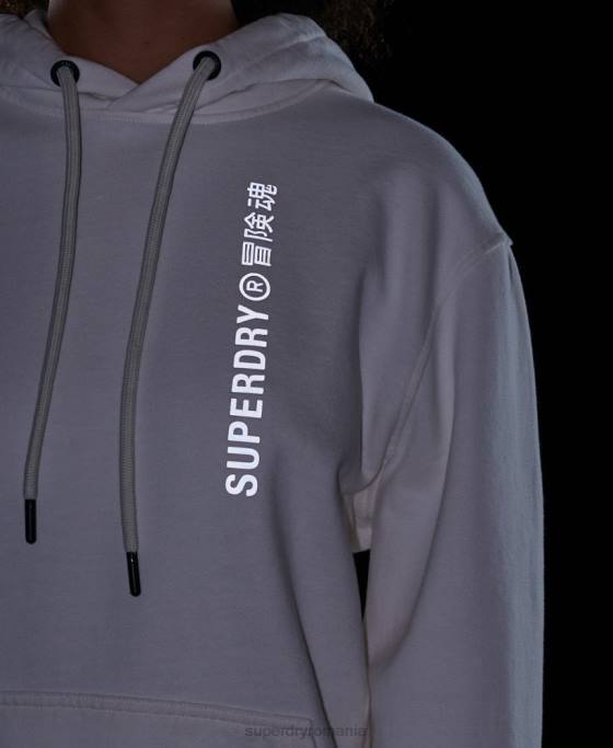 Superdry cod liniar hanorac largi îmbrăcăminte alb femei JX0Z5904