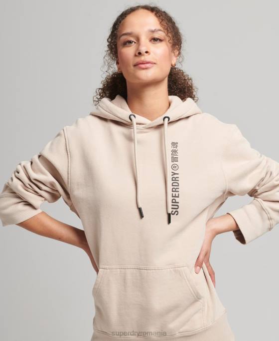 Superdry cod liniar hanorac largi îmbrăcăminte bej femei JX0Z5889
