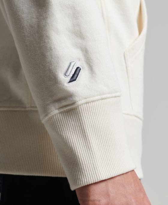 Superdry cod liniar largi hanorac deasupra capului îmbrăcăminte alb bărbați JX0Z6018