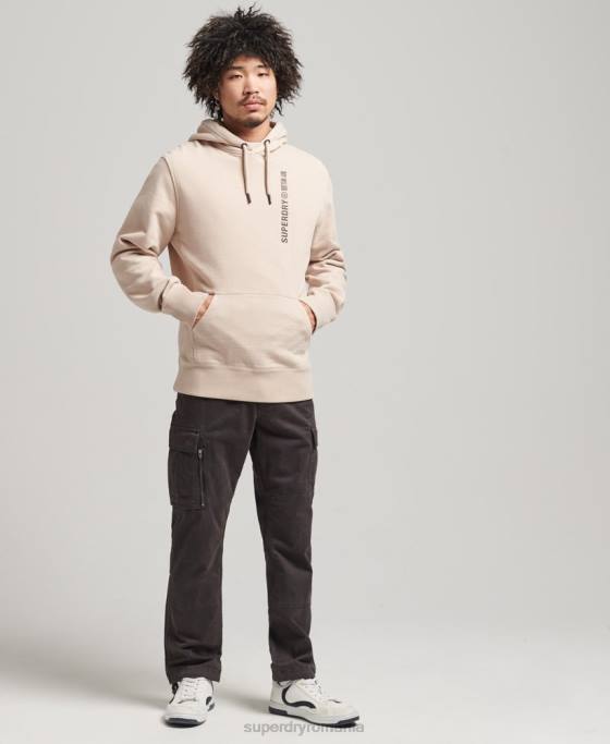 Superdry cod liniar largi hanorac deasupra capului îmbrăcăminte bej bărbați JX0Z5908