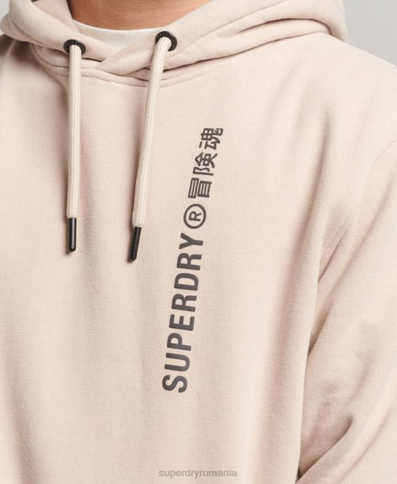Superdry cod liniar largi hanorac deasupra capului îmbrăcăminte bej bărbați JX0Z5908