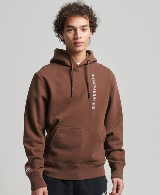 Superdry cod liniar largi hanorac deasupra capului îmbrăcăminte maro bărbați JX0Z5787