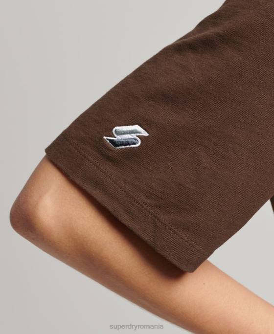 Superdry cod liniar tricou largi îmbrăcăminte maro femei JX0Z6564