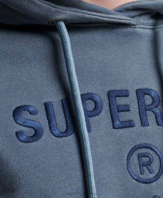 Superdry cod logo garment dye hanorac largi îmbrăcăminte marina bărbați JX0Z5180