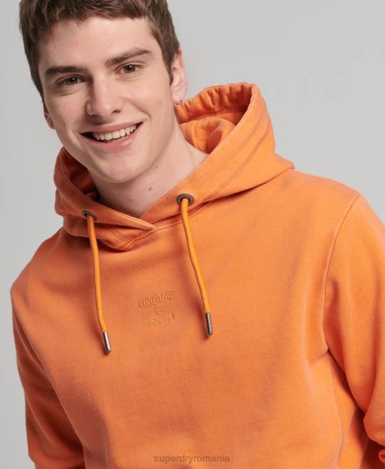 Superdry cod logo garment dye hanorac largi îmbrăcăminte portocale bărbați JX0Z5227
