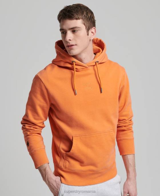 Superdry cod logo garment dye hanorac largi îmbrăcăminte portocale bărbați JX0Z5227