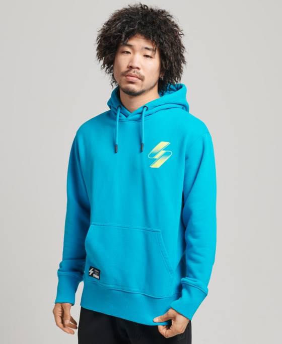 Superdry cod semitonuri largi cu glugă îmbrăcăminte albastru femei JX0Z6119