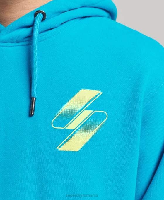 Superdry cod semitonuri largi cu glugă îmbrăcăminte albastru femei JX0Z6119