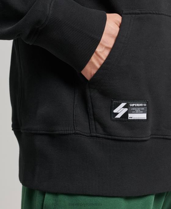 Superdry cod semitonuri largi cu glugă îmbrăcăminte negru bărbați JX0Z800