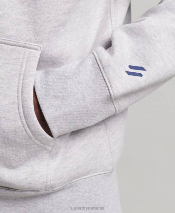 Superdry cod sportswear hanorac cu fermoar îmbrăcăminte gri bărbați JX0Z543