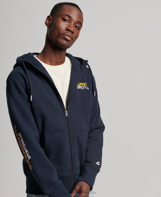 Superdry cod sportswear hanorac cu fermoar îmbrăcăminte marina bărbați JX0Z519