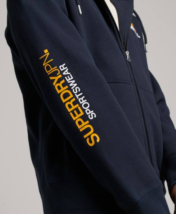 Superdry cod sportswear hanorac cu fermoar îmbrăcăminte marina bărbați JX0Z519