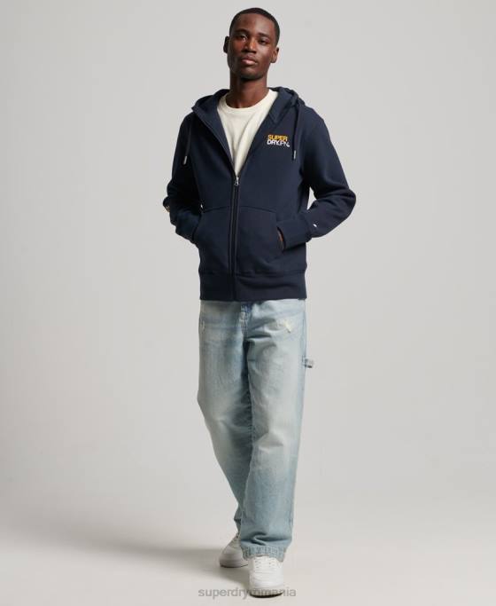 Superdry cod sportswear hanorac cu fermoar îmbrăcăminte marina bărbați JX0Z519