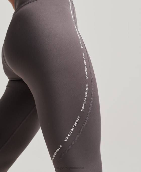 Superdry colanți strâmți cu plasă activă pe toată lungimea îmbrăcăminte gri femei JX0Z4073