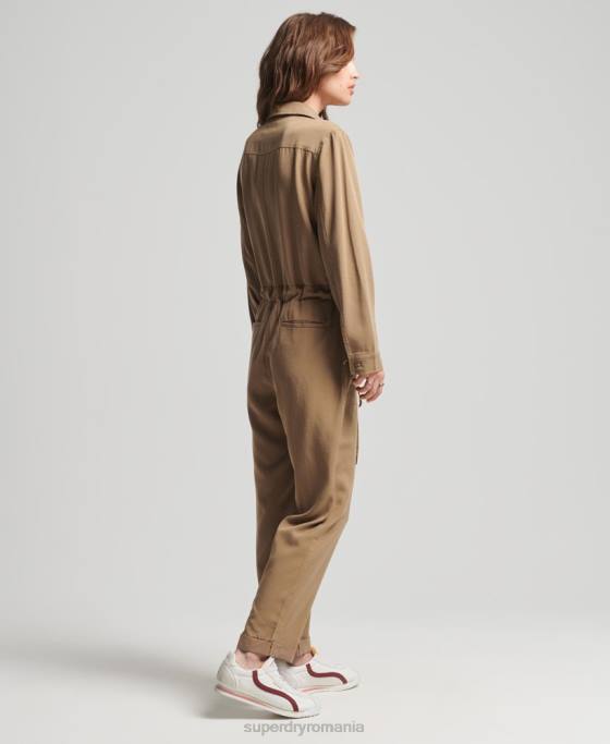 Superdry costum boiler vintage din tencel îmbrăcăminte maro femei JX0Z2295