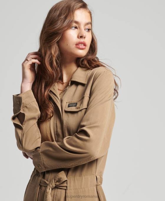 Superdry costum boiler vintage din tencel îmbrăcăminte maro femei JX0Z2295