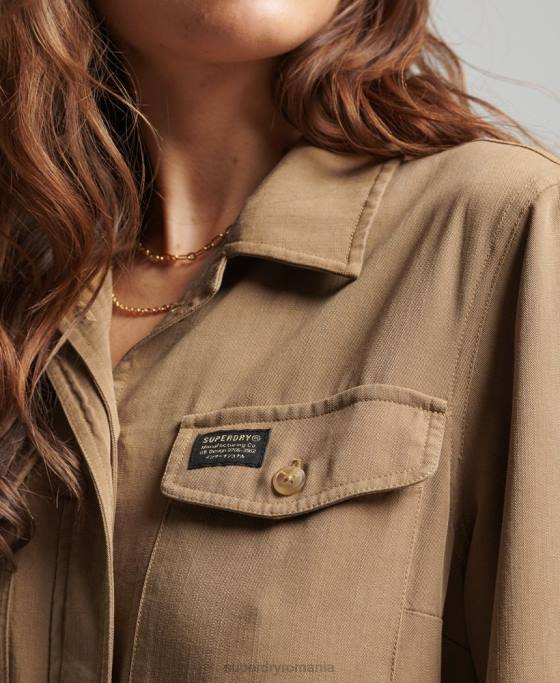 Superdry costum boiler vintage din tencel îmbrăcăminte maro femei JX0Z2295