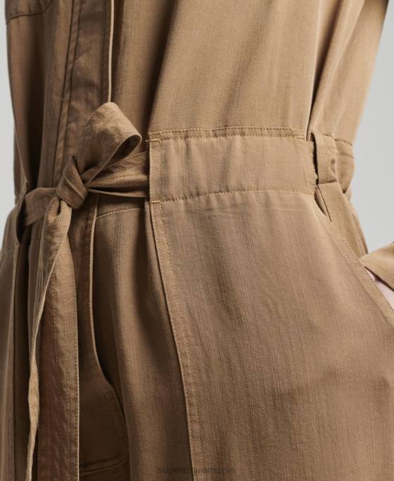 Superdry costum boiler vintage din tencel îmbrăcăminte maro femei JX0Z2295