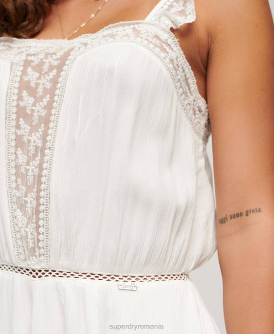 Superdry costum cami cu dantelă îmbrăcăminte cremă femei JX0Z2211