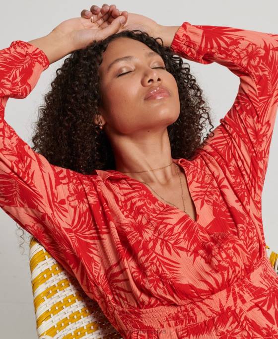 Superdry costum de plajă de epocă îmbrăcăminte coral femei JX0Z4097