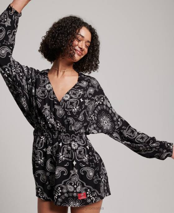 Superdry costum de plajă de epocă îmbrăcăminte negru femei JX0Z4093