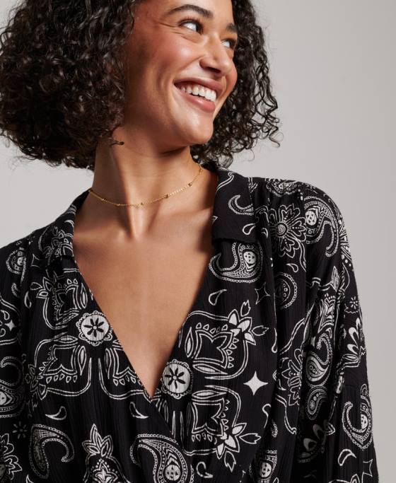 Superdry costum de plajă de epocă îmbrăcăminte negru femei JX0Z4093