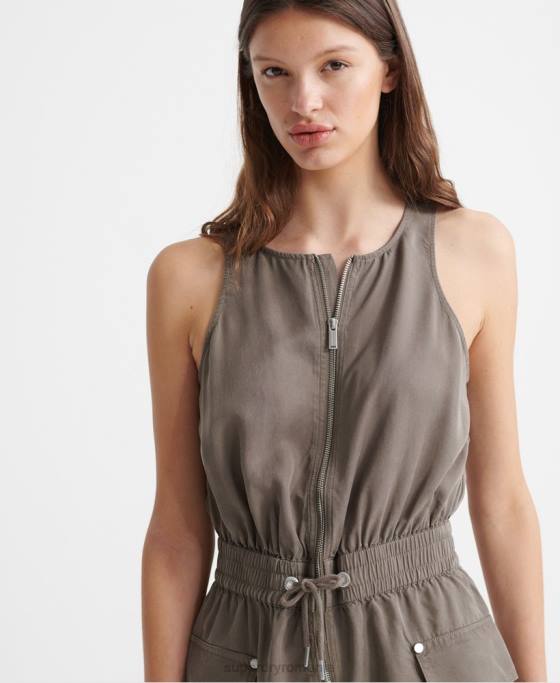 Superdry costum nevada cu halter îmbrăcăminte kaki femei JX0Z4107