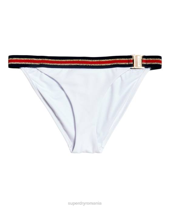 Superdry crest logo fix tri bikini fund îmbrăcăminte alb femei JX0Z3250