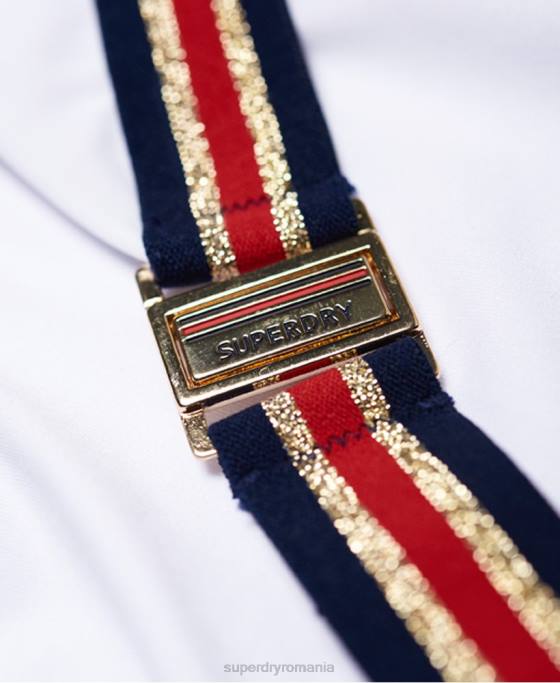 Superdry crest logo fix tri bikini fund îmbrăcăminte alb femei JX0Z3250