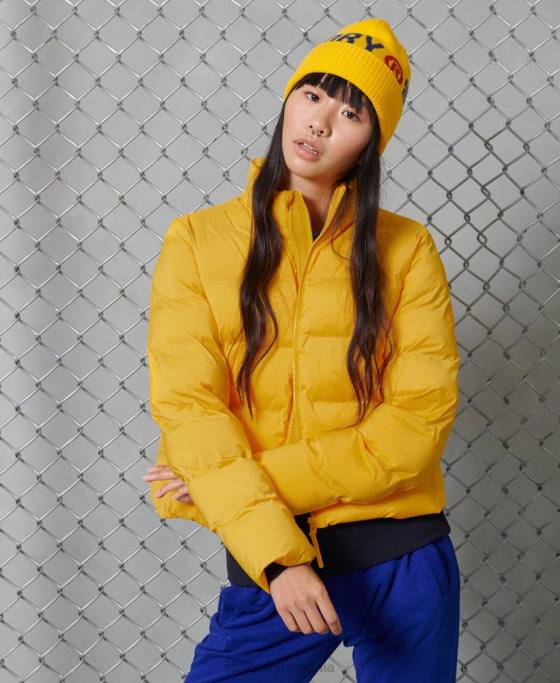 Superdry crop puffer îmbrăcăminte galben femei JX0Z5693