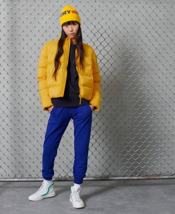 Superdry crop puffer îmbrăcăminte galben femei JX0Z5693