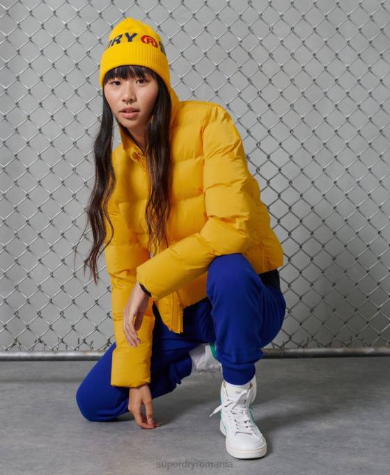 Superdry crop puffer îmbrăcăminte galben femei JX0Z5693