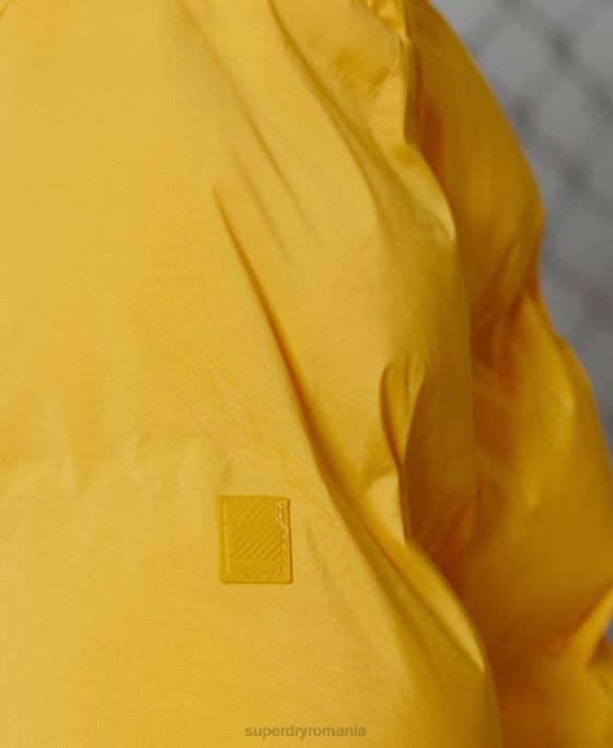 Superdry crop puffer îmbrăcăminte galben femei JX0Z5693
