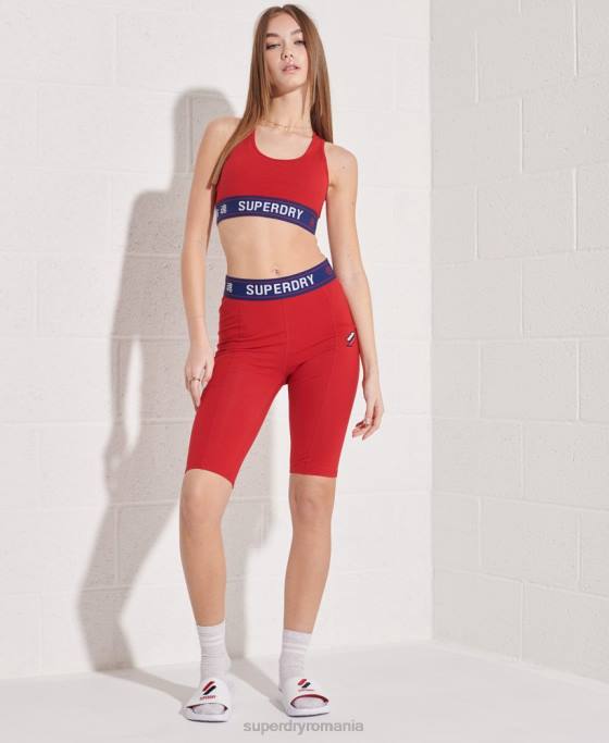 Superdry crop top esențial sportstyle îmbrăcăminte roșu femei JX0Z3039