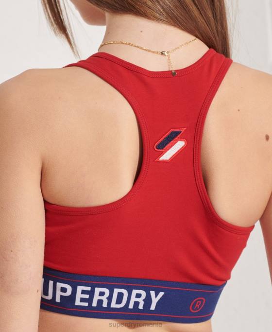 Superdry crop top esențial sportstyle îmbrăcăminte roșu femei JX0Z3039