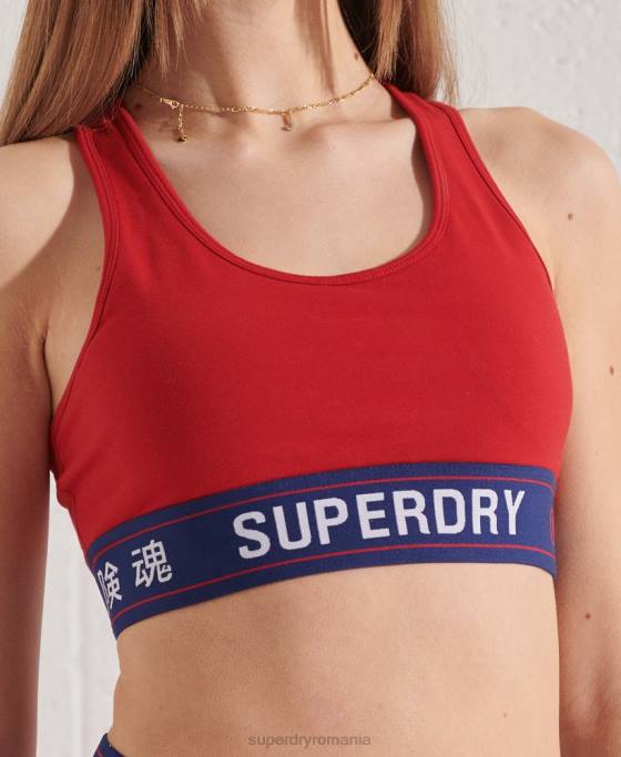 Superdry crop top esențial sportstyle îmbrăcăminte roșu femei JX0Z3039