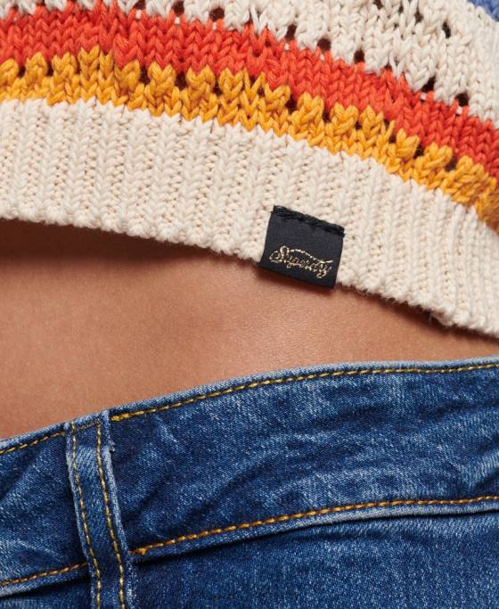 Superdry croșetat halter top îmbrăcăminte maro femei JX0Z2876