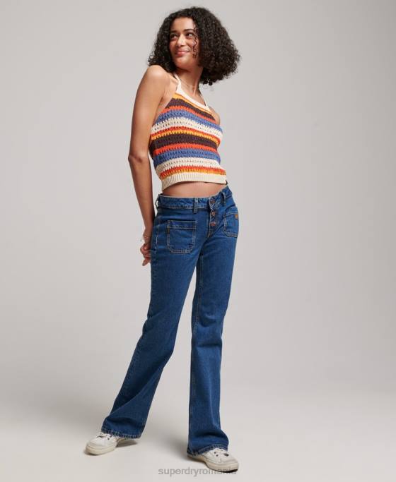 Superdry croșetat halter top îmbrăcăminte maro femei JX0Z2876