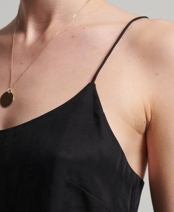 Superdry cupro cu bretele cami top îmbrăcăminte negru femei JX0Z3046