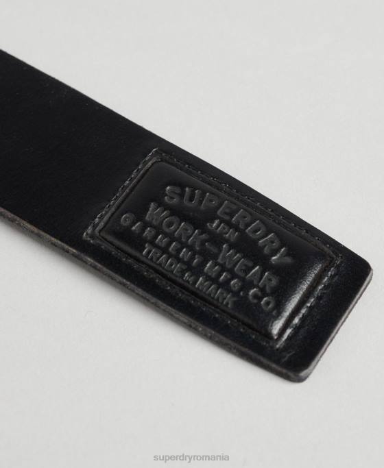 Superdry cutie cadou curea din piele accesorii negru bărbați JX0Z1865