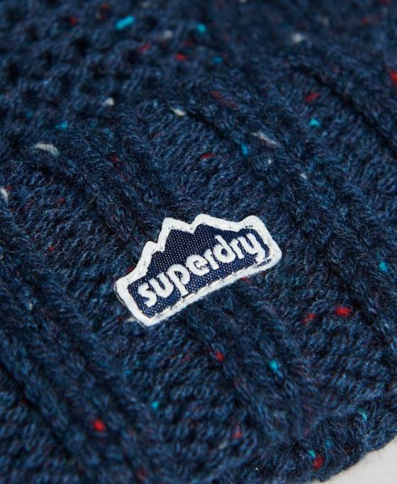Superdry căciuliță din tricot cu cablu accesorii marina femei JX0Z4257