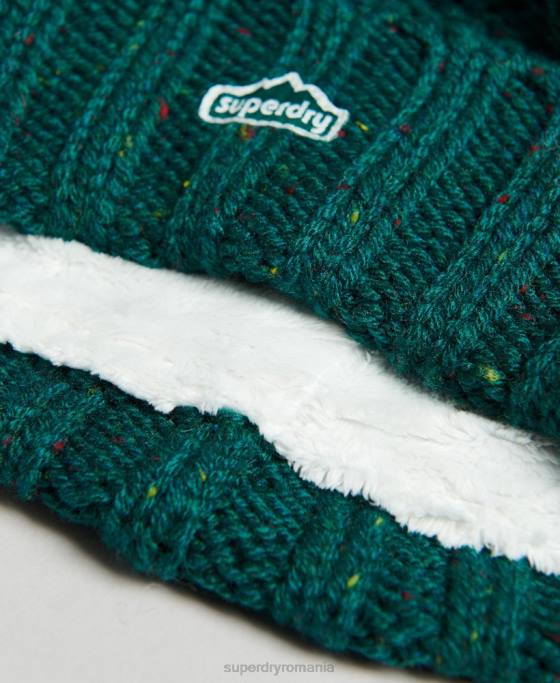 Superdry căciuliță din tricot cu cablu accesorii verde femei JX0Z4260