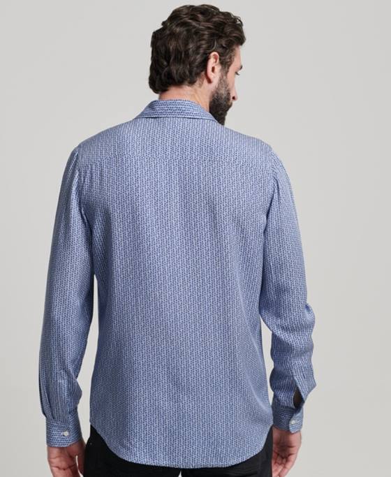 Superdry cămașă anilor 70 îmbrăcăminte albastru bărbați JX0Z180