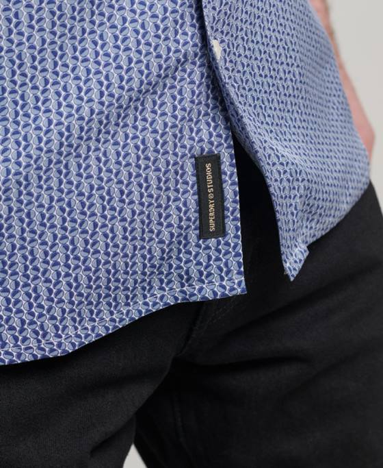 Superdry cămașă anilor 70 îmbrăcăminte albastru bărbați JX0Z180