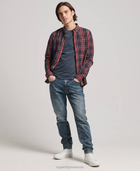 Superdry cămașă clasică cu nasturi de la Londra din bumbac organic îmbrăcăminte verde bărbați JX0Z203