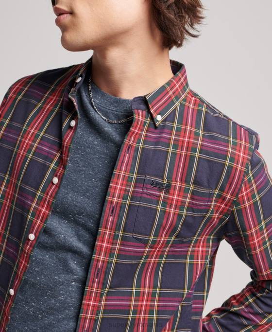 Superdry cămașă clasică cu nasturi de la Londra din bumbac organic îmbrăcăminte verde bărbați JX0Z203